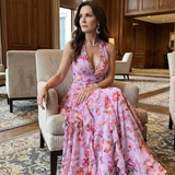 Nori | Halterneck Floral Maxi  Kleita
